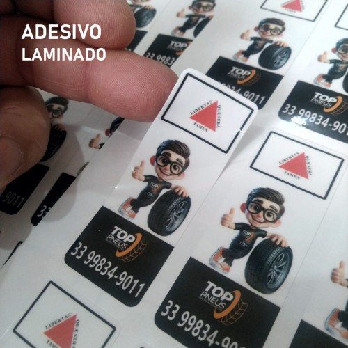 Adesivo Laminado Brilho Menor que 7cm